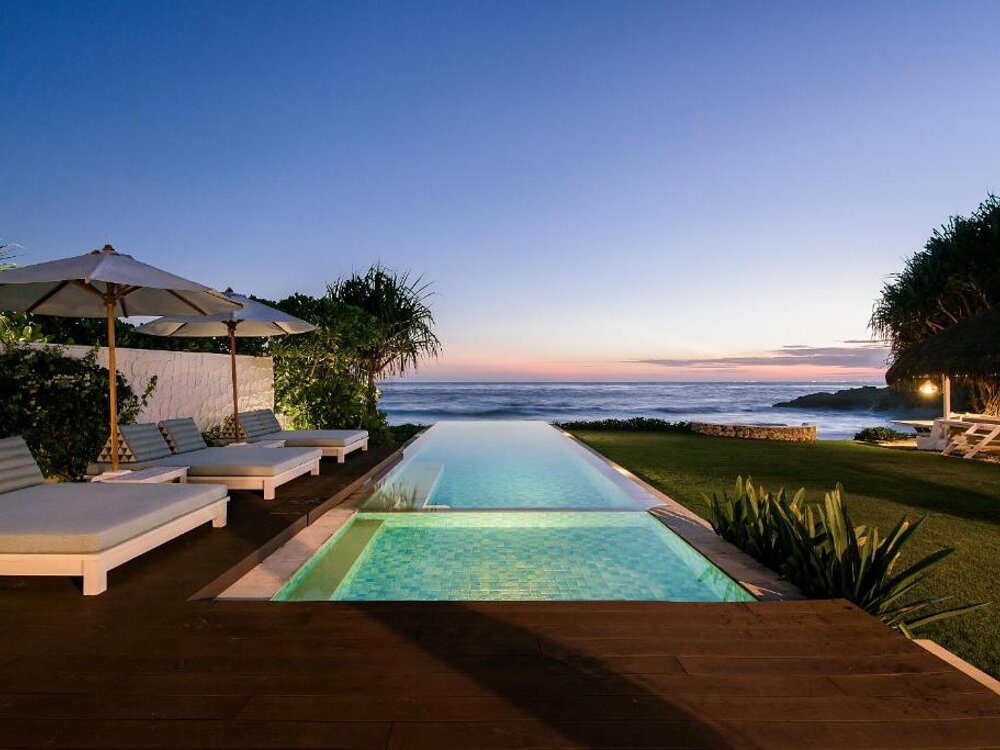 The pool at sunset